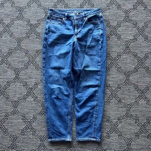 American Eagle Jeans Women 10 Blue Medium Wash High Rise Mom Tapered Denim Retro